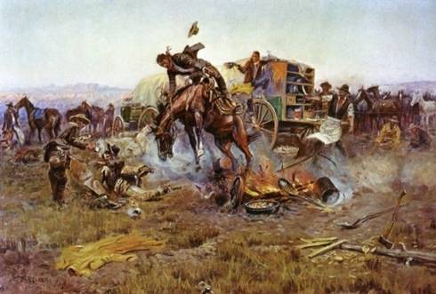 Bronc to Breakfast - Charles Marion Russell - Oil Painting